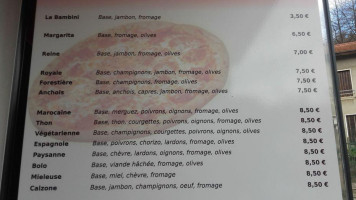 Nanou Pizza menu