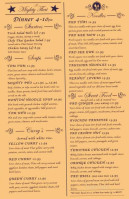 A Mighty Thai menu