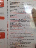 The Roman Candle Pizzeria menu