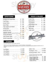 The Warehouse Fish And Steak menu