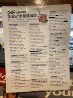 G J Dairy Freeze menu