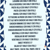 Falsetti Villa Restaurant  menu