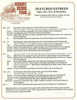 Hickory Bridge Farm And Bed Breakfast menu