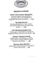 Emma's 321 Pub menu