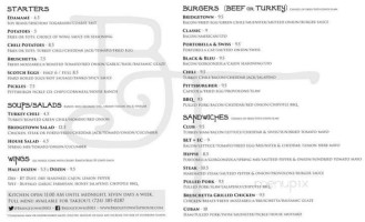 Bridgetown Taphouse menu