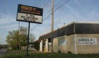 Hawks Pizza Drive Thru outside