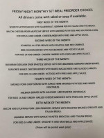 Evergreen Country Club menu