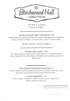 Birchwood Hall Southern Kitchen menu