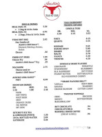 Austin's Texas Hot Dogs menu