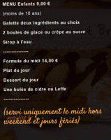 La Bigoudene menu