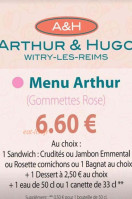 Arthur Hugo menu