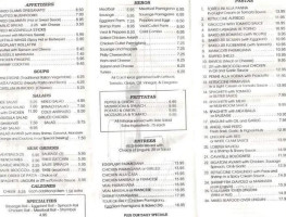 Avanti Italian Pizzeria menu