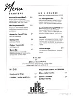 Be Here Brewing Company menu