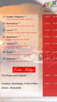 Pizzeria Avanti menu