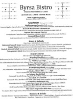 Floga Bistro menu