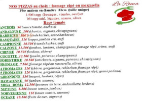 Pizzeria La Roma menu