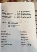 Paesano Pizza menu