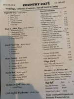 Country Cafe menu