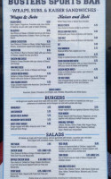 Buster's menu