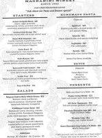 Magnanini Winery, Distillery menu