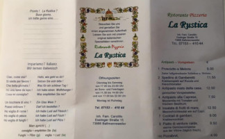 Pizzeria La Rustica menu