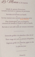 Le Christiana menu