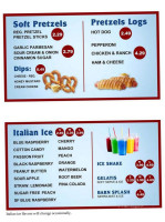 Hayloft Ice Cream menu