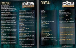 Pita Sandwich Stop menu