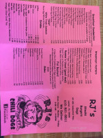 R J's Hot Dog Stand menu