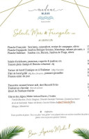 Madame Bleue menu