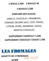 Les Bains menu