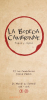 La Bodega Cambronne menu