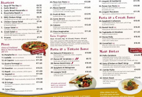 Mezzo Italian menu