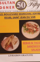 Sultan Döner Le Fifty menu