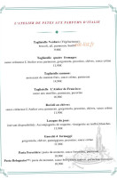 L'atelier De Francisco menu