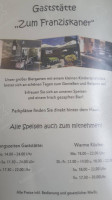 Zum Franziskaner menu