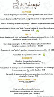 Le Champ Du Feu menu