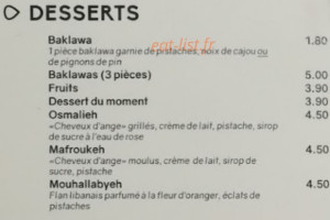 Mazats menu