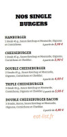 Kingo Burger menu