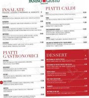 Panino Giusto menu