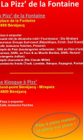 Le Kiosque à Pizz' menu