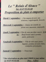 Au Relais D'alsace menu