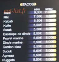 Le Petit Creux menu