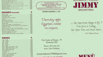 Pizzeria Jimmy A Grassina menu