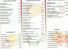 Grillrestaurant menu