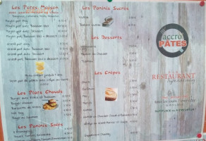 Accro'pâtes menu