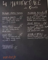 La Manufacture Des Karantes menu