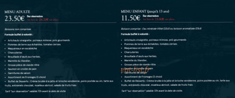 L'ecuyer Tranchant menu