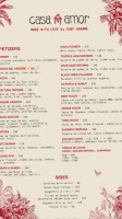 Casa Amor menu