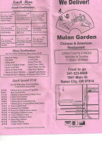 Mulan Garden menu